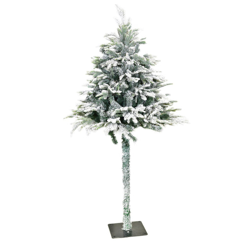 Albero di natale innevato con tronco, in PE Effetto Real Touch + Flock h 180 cm