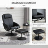 sedia ufficio studio negozio soggiorno Poltrona Relax Reclinabile con Pouf Poggiapiedi e Rivestimento in eco pelle, Nero F833-360BKA
