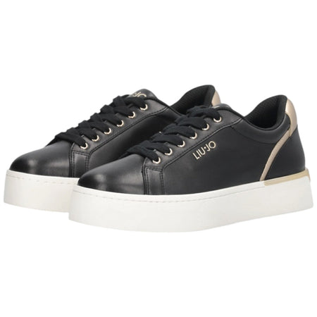Liu Jo scarpe nere oro sneakers platform PRETTY