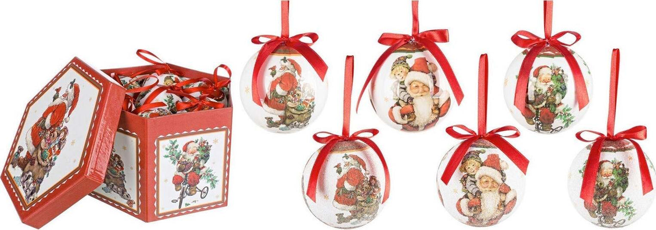 14 Palline Sfera Babbo Natale con Regali per albero di natale in plastica da Ø 7,5 cm con Pendaglio decorato Casa e cucina/Decorazioni per interni/Addobbi e decorazioni per ricorrenze/Decorazioni natalizie/Addobbi e decorazioni/Palle e palline MagiediNatale.it - Altamura, Commerciovirtuoso.it