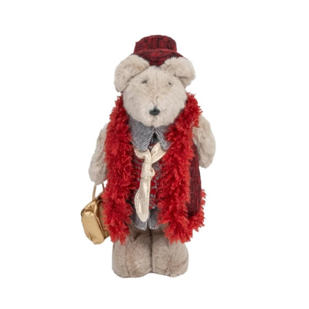 Peluche natalizio orsetto "Teddy", decorazione per interno da 47 cm