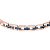 Bracciale MASERATI uomo Iconic acciaio oro rosa / ceramica blu
