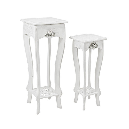 Comodino Blanc porta lampada struttura in legno MDF per interni set da 2