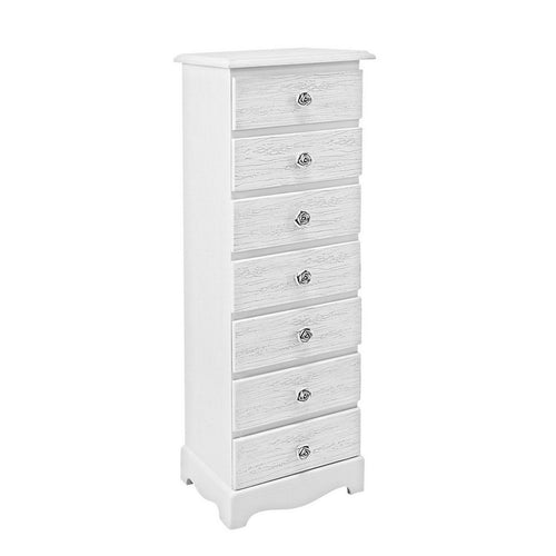 Cassettiera Blanc per interno, con 7 Cassetti, 33.5 x 27.5 x 94 cm