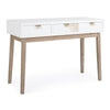 Consolle Folium struttura in abete e MDF con 3 cassetti per interni