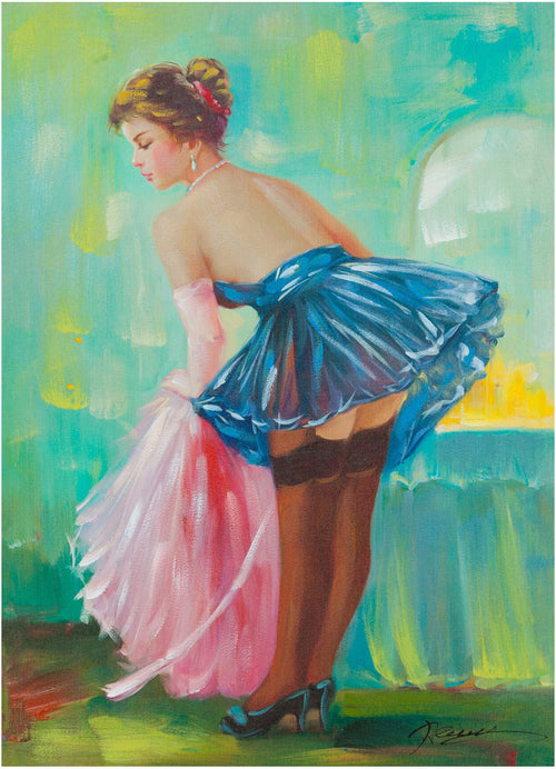 Biscottini Quadro olio su tela dipinto a mano
