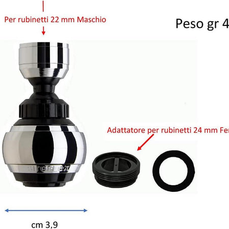 Siroflex Sirius – Rompigetto universale per rubinetti Bianco o Nero