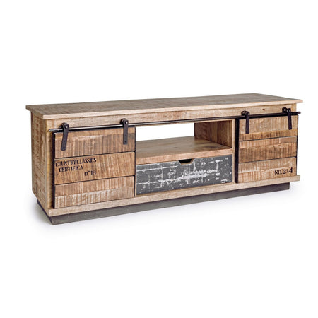 Mobile porta TV "Tudor" in legno di mango per interno 130 x 40 x h 50 cm