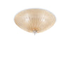 Plafoniera Classica Shell Vetro Ambra 3 Luci E27