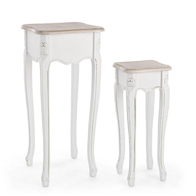 Tavolini Justine struttura in legno paulownia per interni set da 2