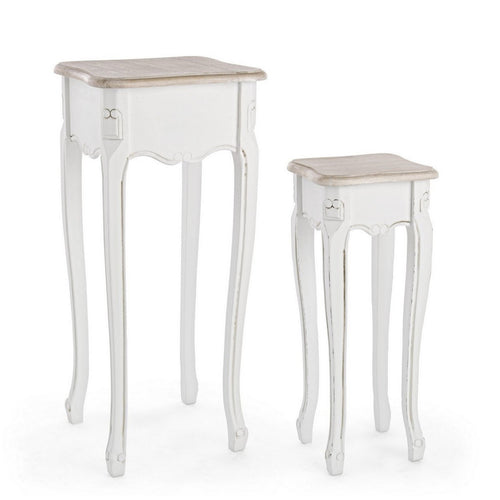 Tavolini Justine struttura in legno paulownia per interni set da 2