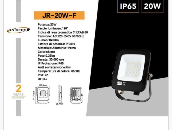 PROIETTORE LED 20W FARO A LED 20W LUCE BIANCA LED SOTTILE FARO SLIM