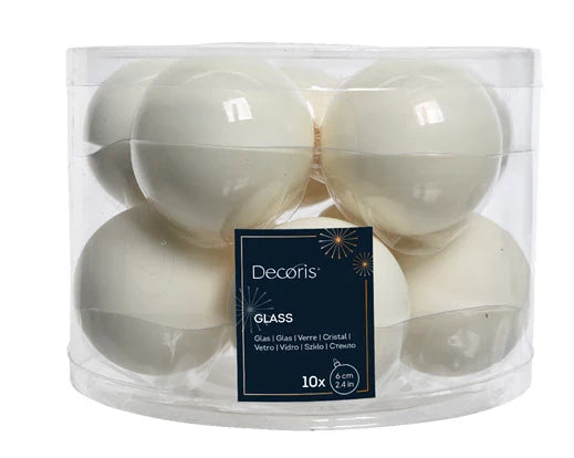 Palline in vetro per albero di natale Bianche decorazione natalizia