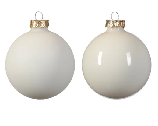 Palline in vetro per albero di natale Bianche decorazione natalizia