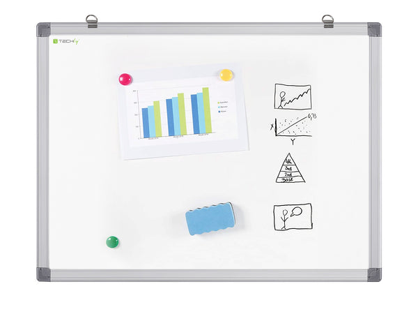 Lavagna Magnetica Laccata Bianca Cancellabile a Secco 90x180 cm