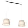 Lampadario A 2 Luci Epoca Con Paralumi In Tessuto Beige