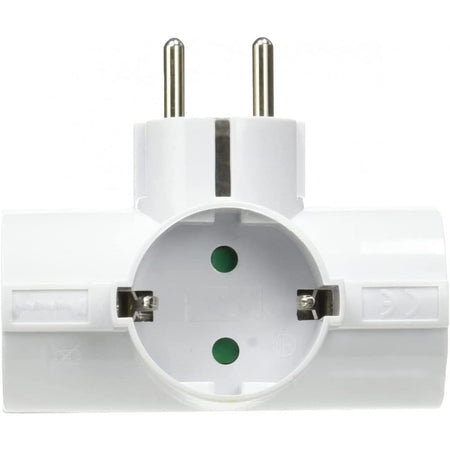 Adattatore Triplo Schuko Spina 2P+T 3 Prese 16A Bianco