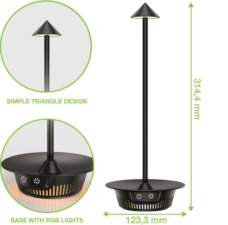 Lampada LED Multicolore da Tavolo Dimmerabile Batteria Ricaricabile Alimentazione USB-C&trade