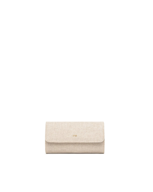 Nero Giardini pochette tessuto lino lurex beige E644121DE412