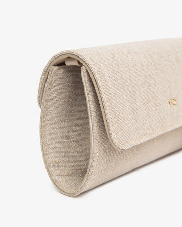 Nero Giardini pochette tessuto lino lurex beige E644121DE412