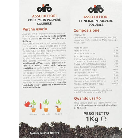 Cifo Asso di Fiori – Concime polvere piante verdi e fiorite kg.1