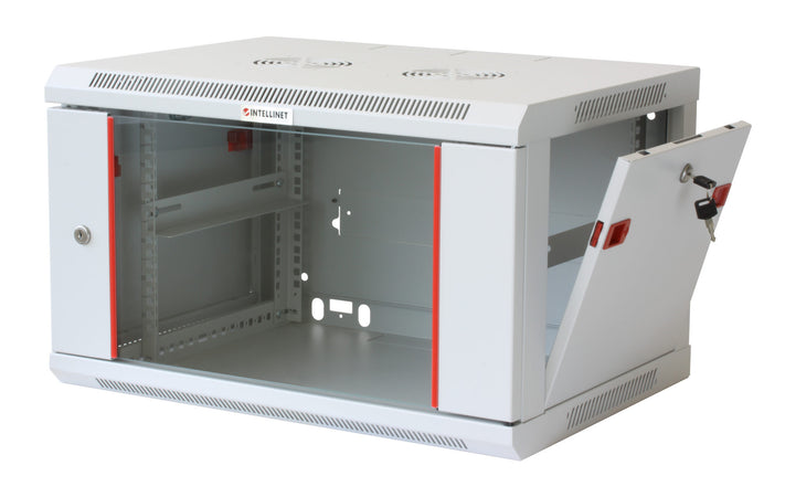 Armadio Rack 19'' a muro 6 unit&agrave sezione unica prof. 600mm Grigio
