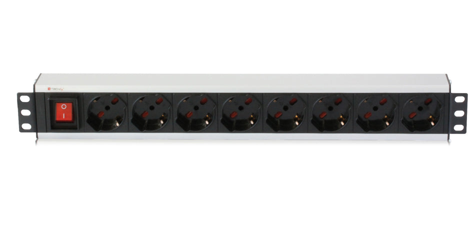 Multipresa 8 Posti da Rack 19'' con Interruttore Spina Italiana Cavo 3 metri 1,5U