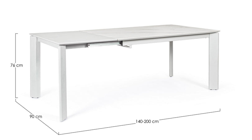 Tavolo "Briva" allungabile rettangolare con piano in ceramica e supporto in mdf
