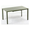 AMICASA CAROL Tavolo da esterno Allungabile Verde oliva 140 cm