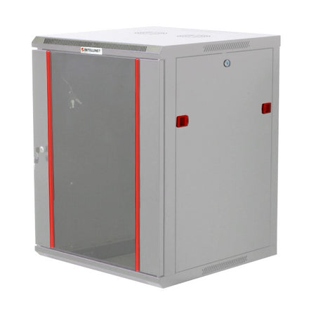 Armadio Rack 19'' a muro 12 unit&agrave sezione unica prof. 600mm Grigio