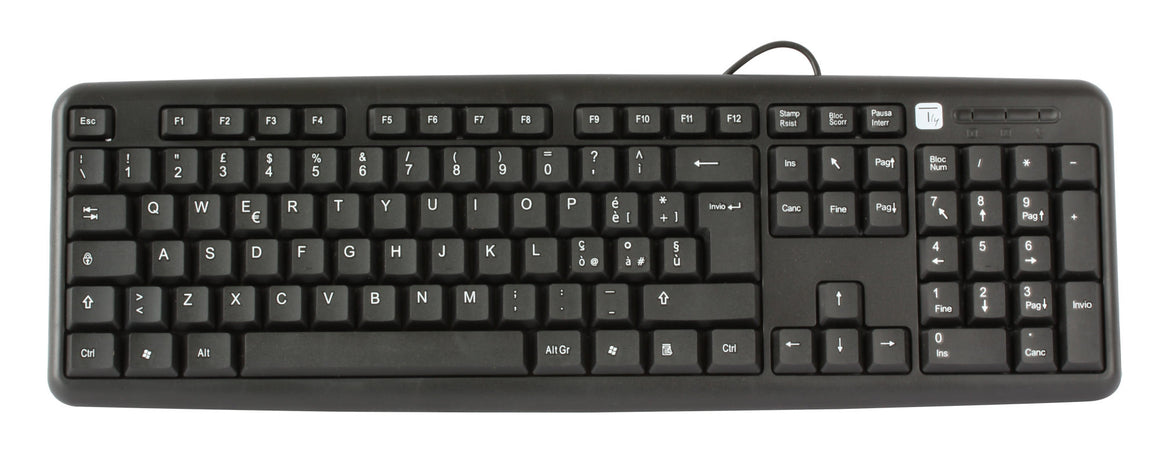 Tastiera 105 tasti USB Standard, colore Nero