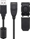 Cavo Prolunga USB 2.0 con Ferrite A Maschio / A Femmina 2m Nero