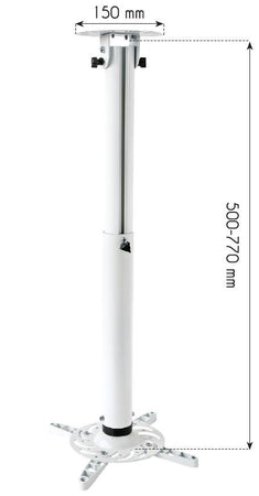 Supporto a Soffitto per Proiettori Estensione 500-770 mm Bianco