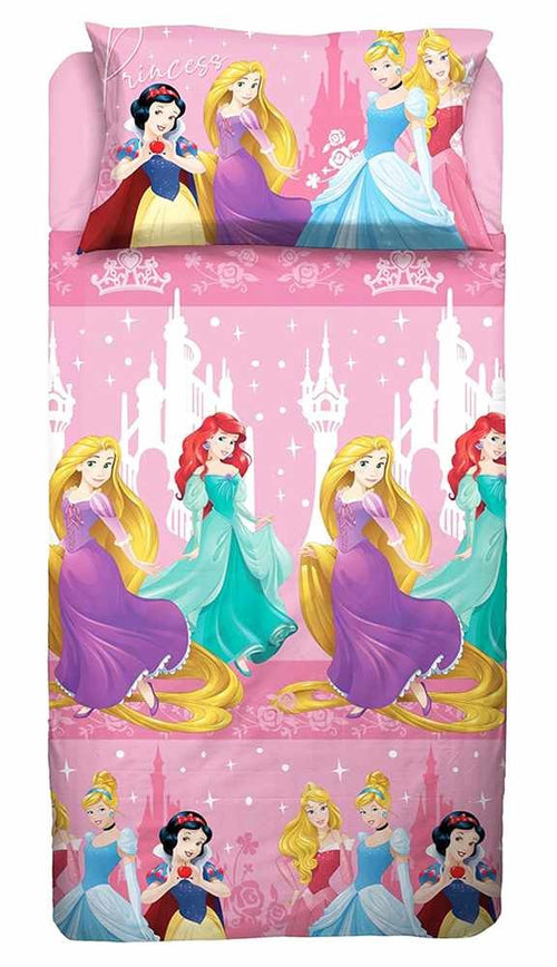 PRINCIPESSE PRINCESS COMPLETO LENZUOLA SINGOLO 1 PIAZZA DISNEY HERMET