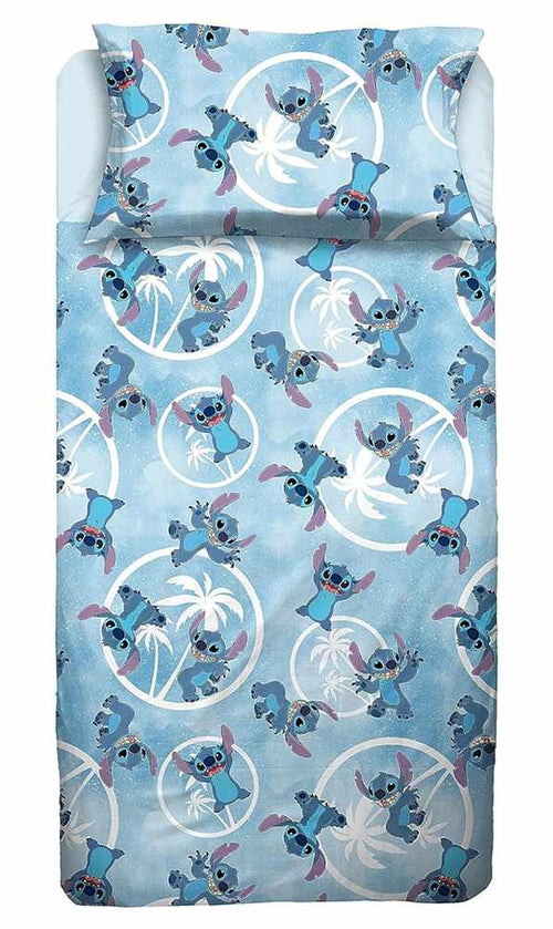 LILO & STITCH AZZURRO COMPLETO LENZUOLA SINGOLO 1 PIAZZA DISNEY HERMET