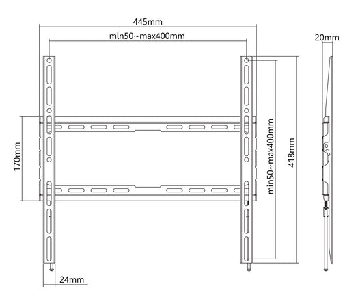 Supporto TV a Muro Fissa Ultra-Slim per TV 32-70''