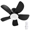 Ventilatore da Soffitto 5 Pale Legno con Luce LED e Telecomando 76cm 3velocità