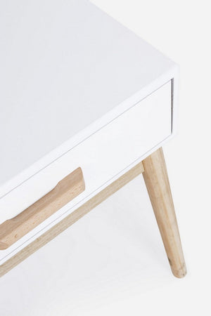 Comodino "Ordinary" per camera, Gambe In Legno Di Pino, Pannelli In Mdf, Cassetti In Legno Di Paulonia