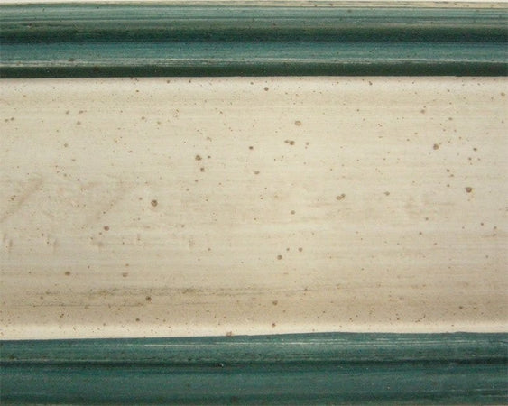 MOBILI 2G - Cassapanca in legno bianco con profilo azzurro L.120 x P.44 H.51