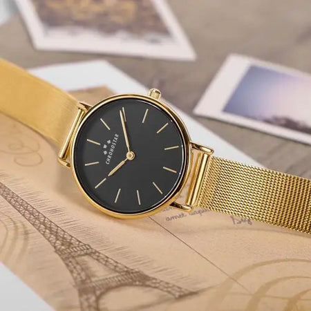 Orologio CHRONOSTAR donna Preppy dorato / nero -  32 mm