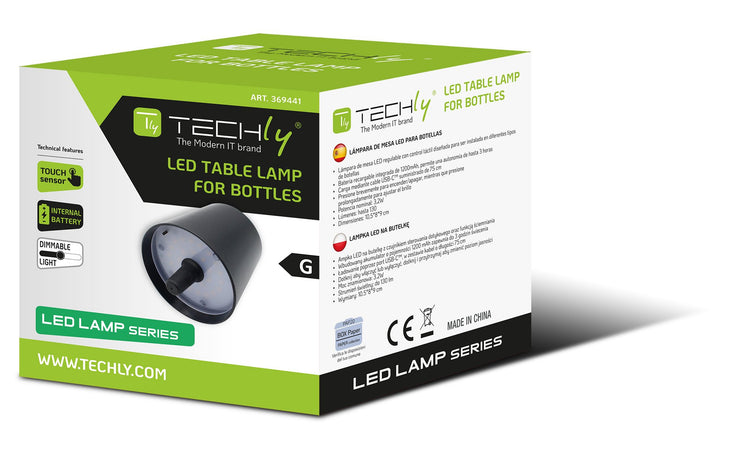 Lampada LED Paralume per Bottiglie Dimmerabile Batteria Ricaricabile Alimentazione USB-C&trade