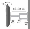 Supporto a muro per TV LED LCD 19-37'' inclinabile 3 snodi nero