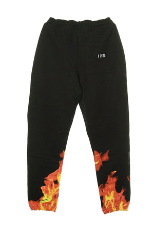 IHS Pantalone Tuta Leggero Uomo Flames Black da uomo