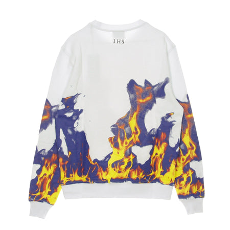 IHS Felpa Leggera Girocollo Uomo Multi Flames White da uomo