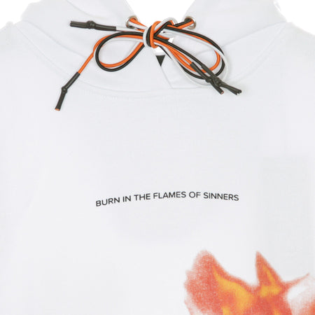 IHS Felpa Leggera Cappuccio Uomo Flames White da uomo