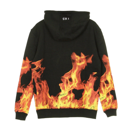 IHS Felpa Leggera Cappuccio Uomo Flames Black da uomo