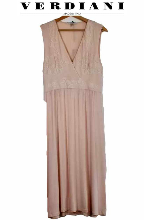 Elegante e Confortevole Camicia da notte disegni in rilievo Misura XS (38/40) VERDIANI tessuto Modal colore CIPRIA