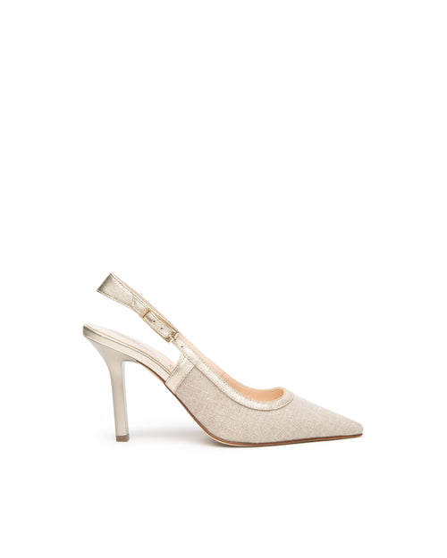 Nero Giardini slingback donna in tessuto lurex e pelle oro E615430DE412