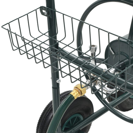Carrello Avvolgitubo da Giardino in Acciaio 75 m con Connettori 1/2"