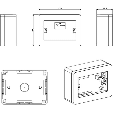 Scatola Universale IP40 per Minicanali 3 Moduli Bianco